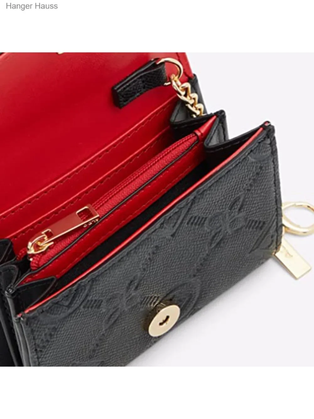 Faux Leather Compact Wallet with Magnetic Closure and Multiple Pockets